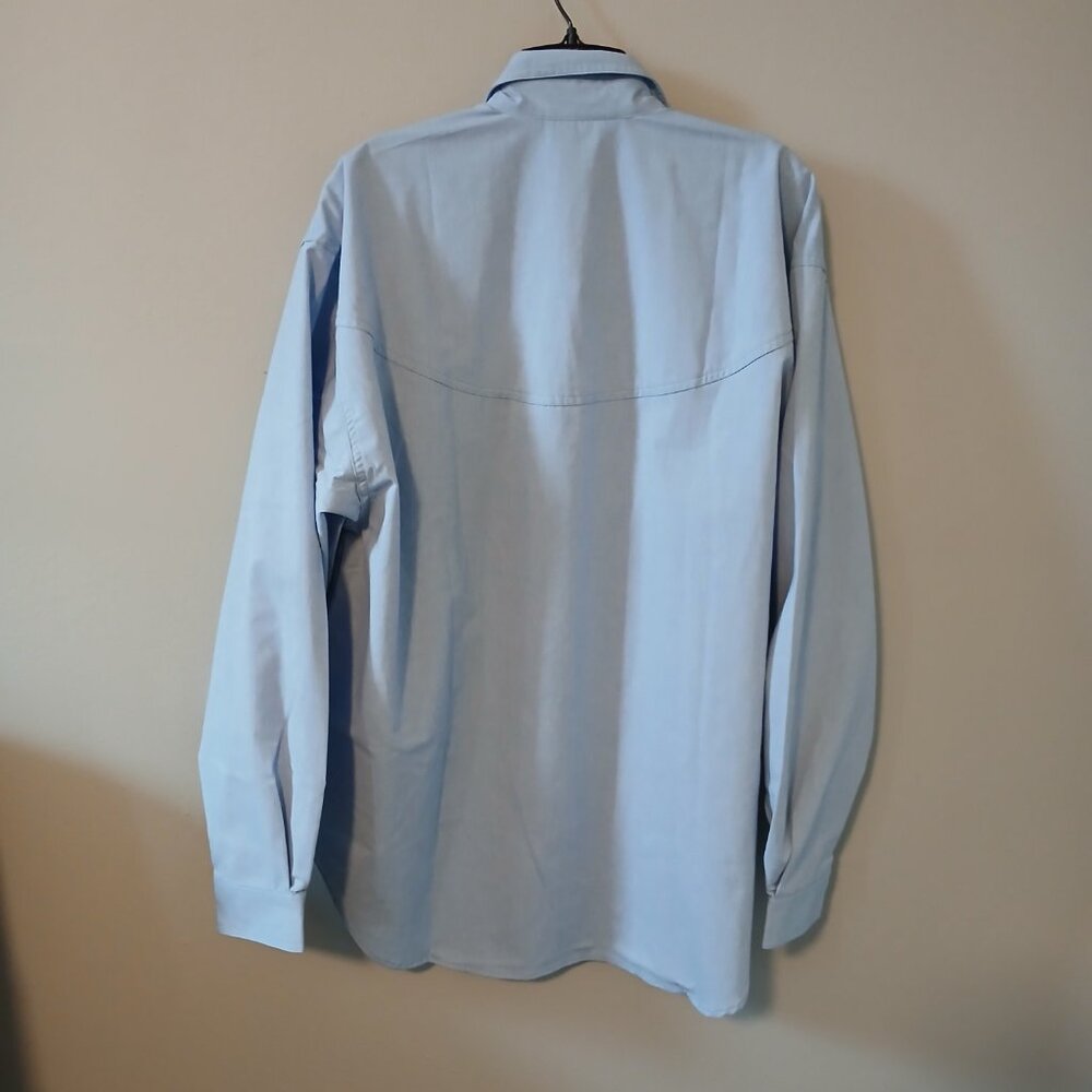 Ol' Paint Women's Stitched Lattice Front Light Blue Long Sleeve Sz 2xl Cotton - Picture 10 of 11